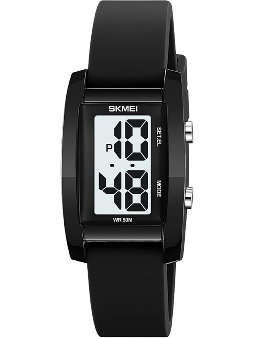 Unisex Black Digital Big Numbers LED Sport Casual Silicone Strap Wrist Watch